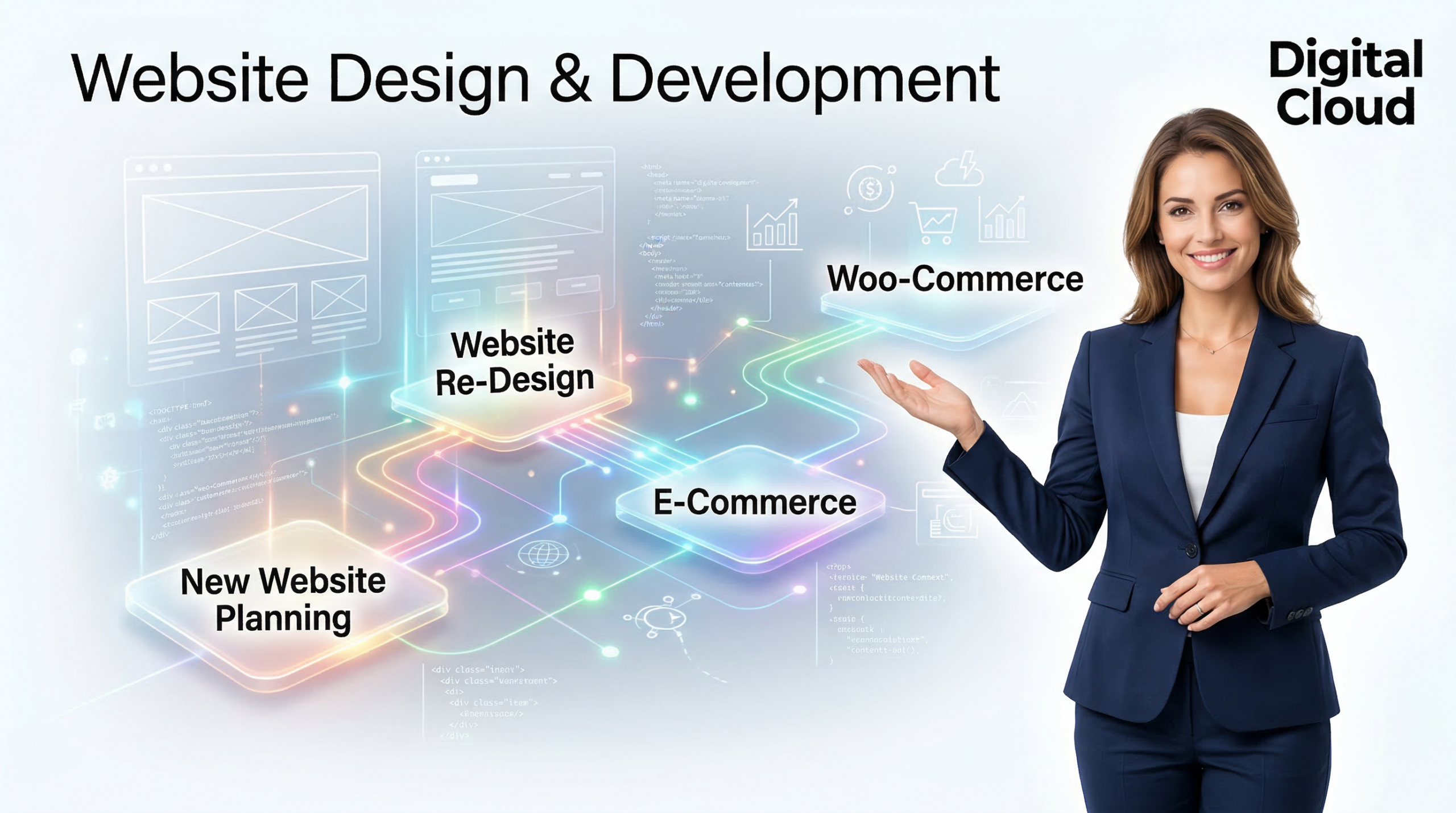 Digital Cloud website request and web services visual
